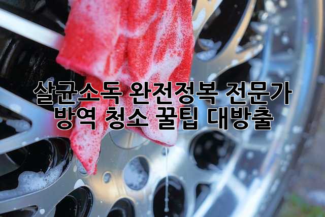 ✨ 살균소독 완전정복! 전문가 방역 청소 꿀팁 대방출 🦠