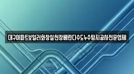 대구아파트보일러화장실천장베란다수도누수탐지공사전문업체