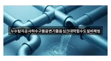 누수탐지공사하수구뚫음변기뚫음싱크대막힘수도설비해빙