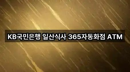 KB국민은행 일산식사 365자동화점 ATM